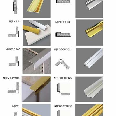 Nẹp nhôm tấm ốp PVC vân đá